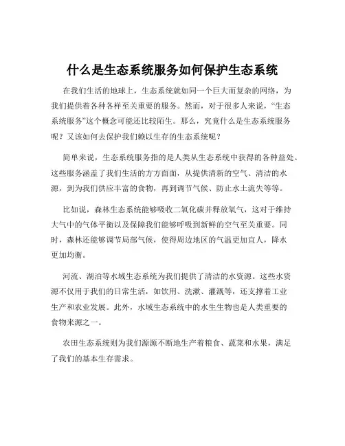 什么是生态系统服务如何保护生态系统