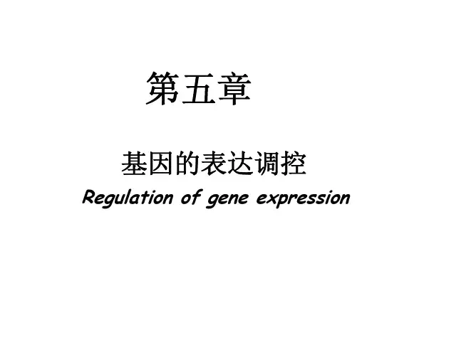 第五章 基因的表达调控