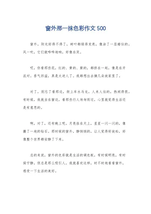 窗外那一抹色彩作文500
