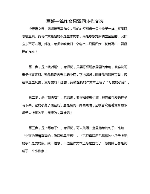 写好一篇作文只需四步作文选