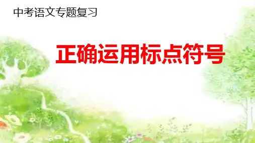 中考语文专题复习：正确运用标点符号