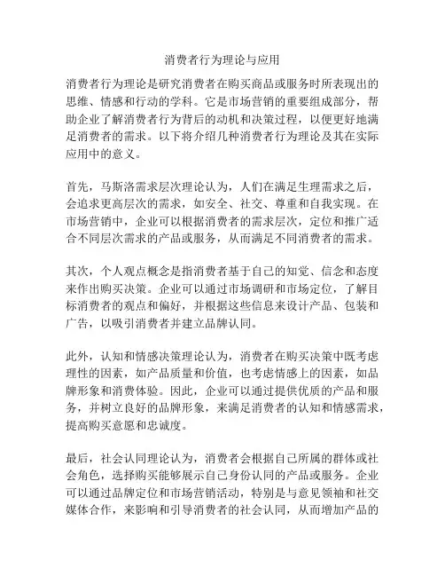 消费者行为理论与应用