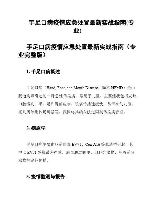手足口病疫情应急处置最新实战指南(专业)