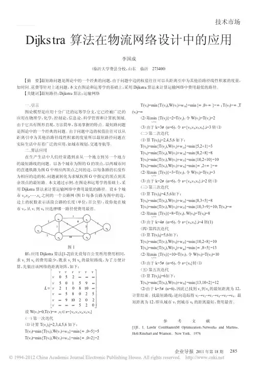 Dijkstra算法在物流网络设计中的应用
