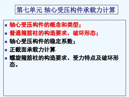 第七单元轴心受压构件承载力计算