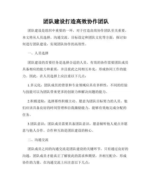 团队建设打造高效协作团队