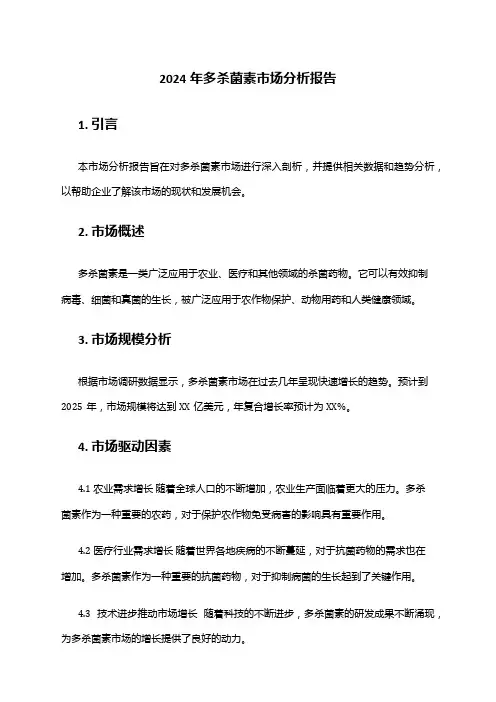 2024年多杀菌素市场分析报告