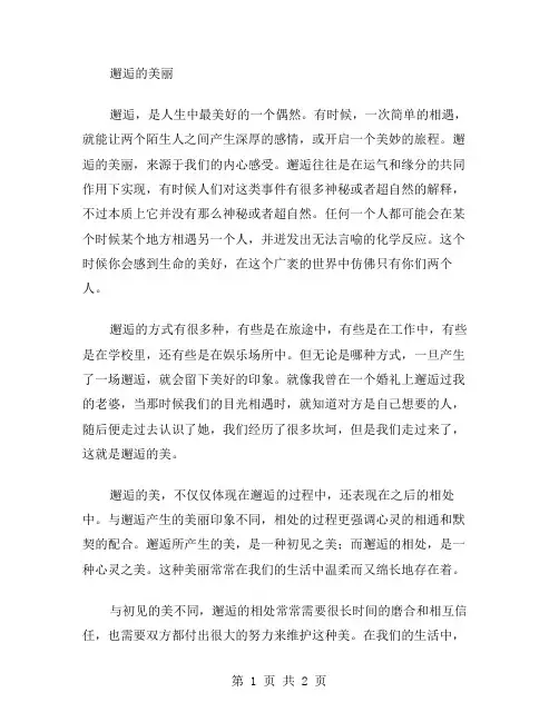 邂逅的美丽作文范文