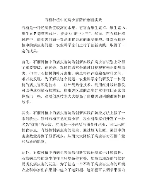 石榴种植中的病虫害防治创新实践
