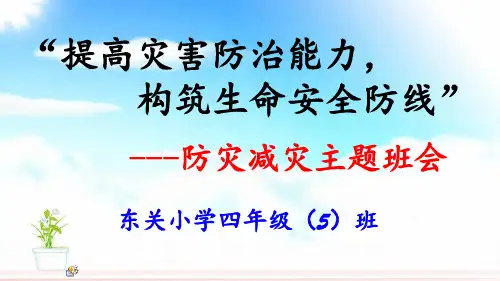小学生防灾减灾主题班会 ppt课件