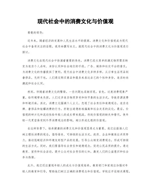 现代社会中的消费文化与价值观