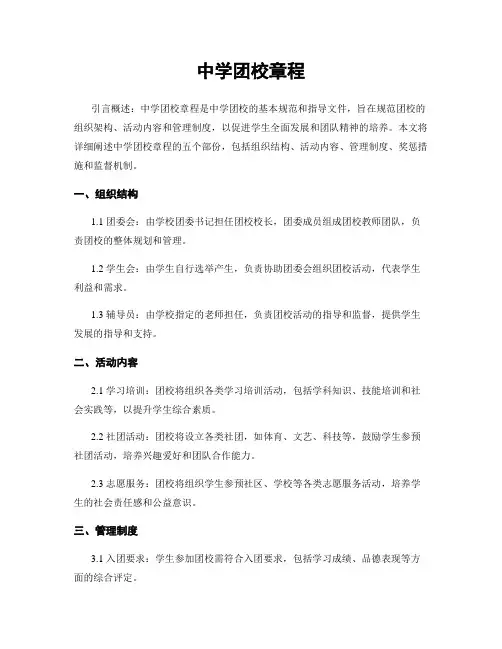 中学团校章程