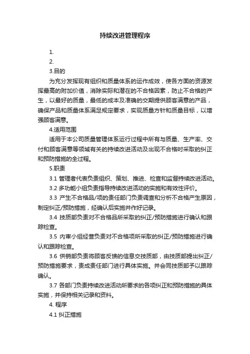 持续改进管理程序