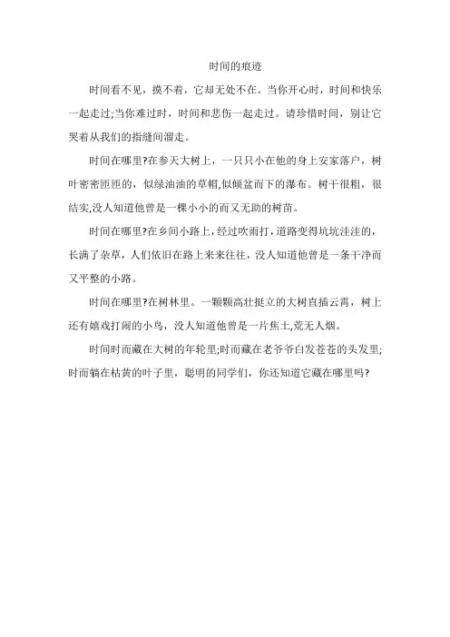 时间的痕迹作文300字