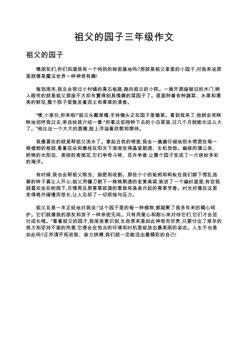祖父的园子三年级作文