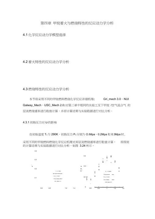 第四章甲烷着火与燃烧特性的反应动力学分析
