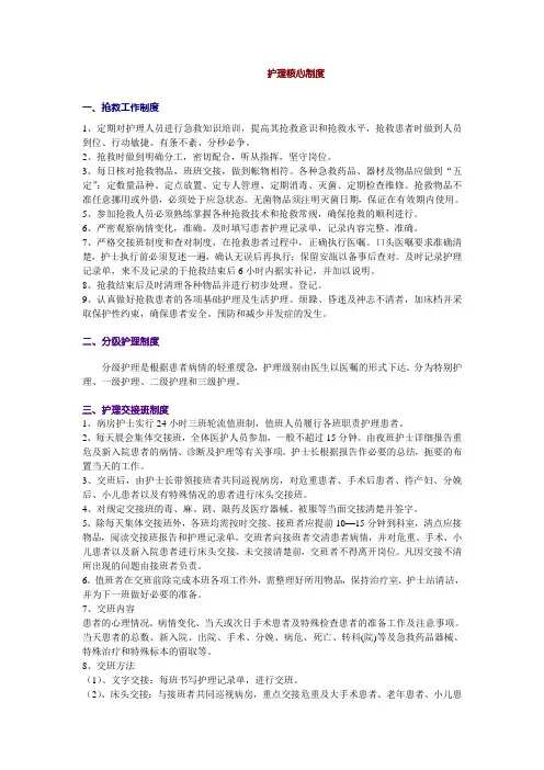 护理核心制度