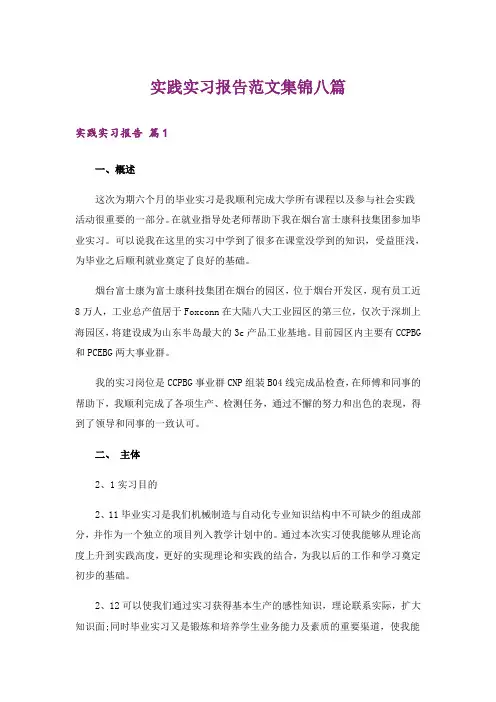 实践实习报告范文集锦八篇
