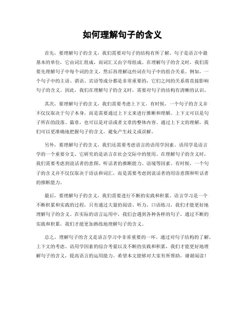 如何理解句子的含义