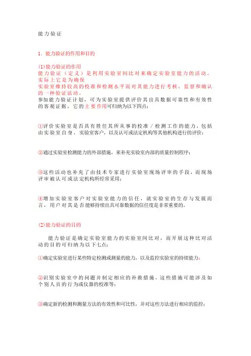 能力验证含义