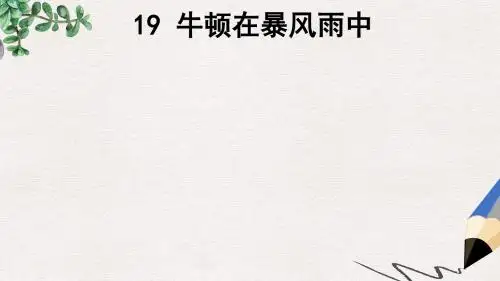 三年级语文上册《牛顿在暴风雨中》课件3 沪教版