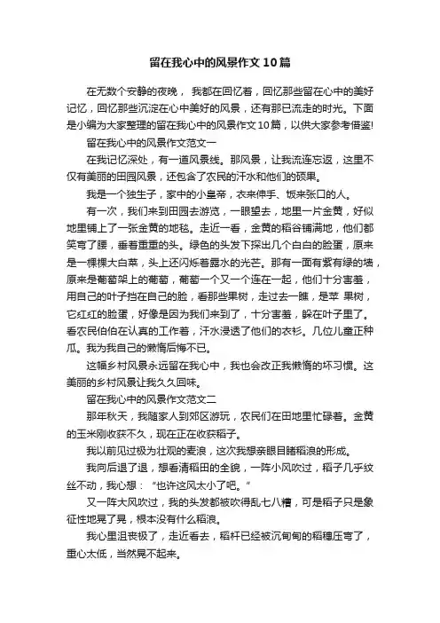 留在我心中的风景作文10篇