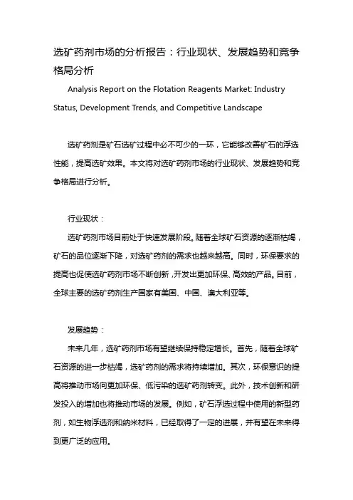 选矿药剂市场的分析报告：行业现状、发展趋势和竞争格局分析