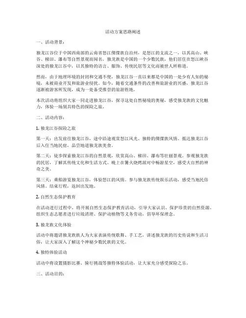 活动方案思路阐述