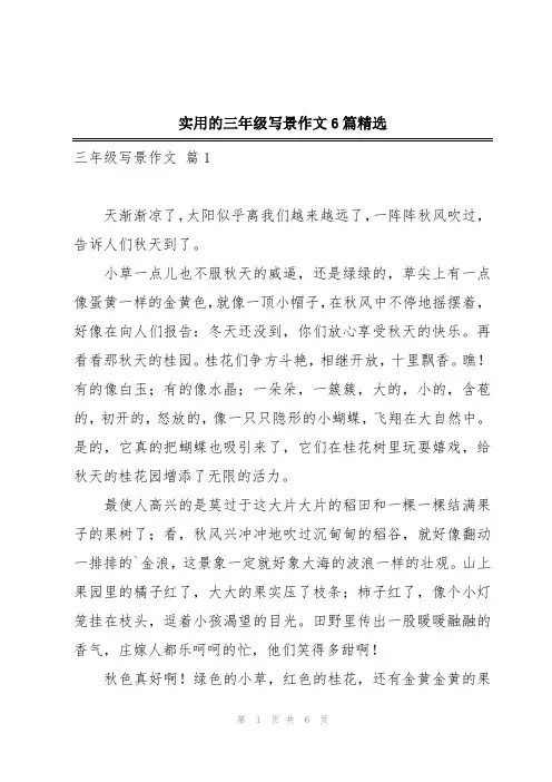 实用的三年级写景作文6篇精选