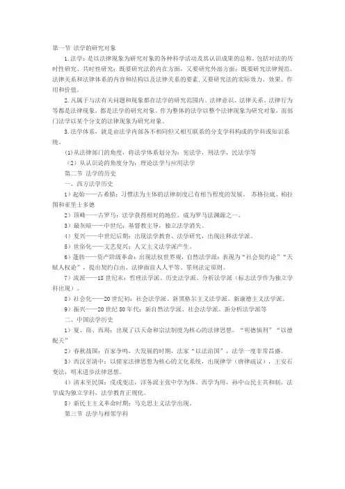 张文显 法理学 第四版 全书整理