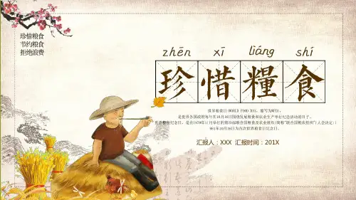 世界粮食日珍惜粮食通用PPT演示课件