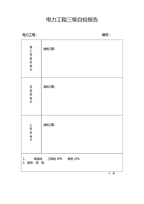 电力工程三级自检报告