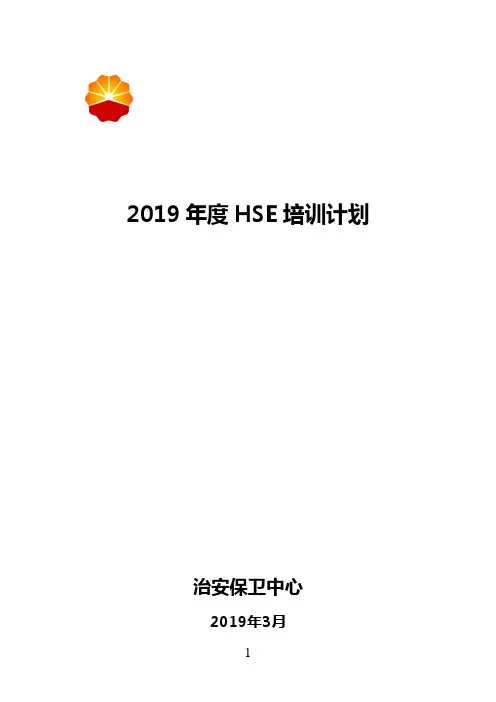 2019年HSE培训计划和培训矩阵图