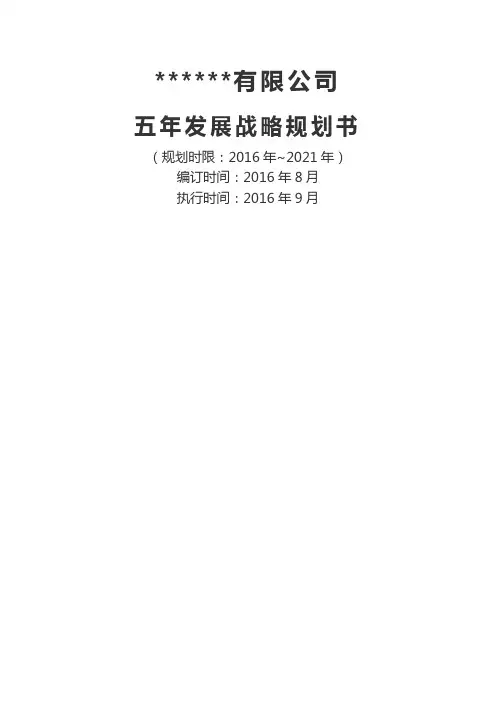 公司五年规划 
