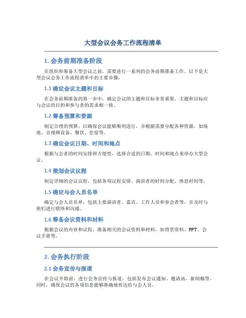 大型会议会务工作流程清单