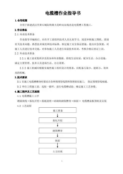 站台电缆槽作业指导书