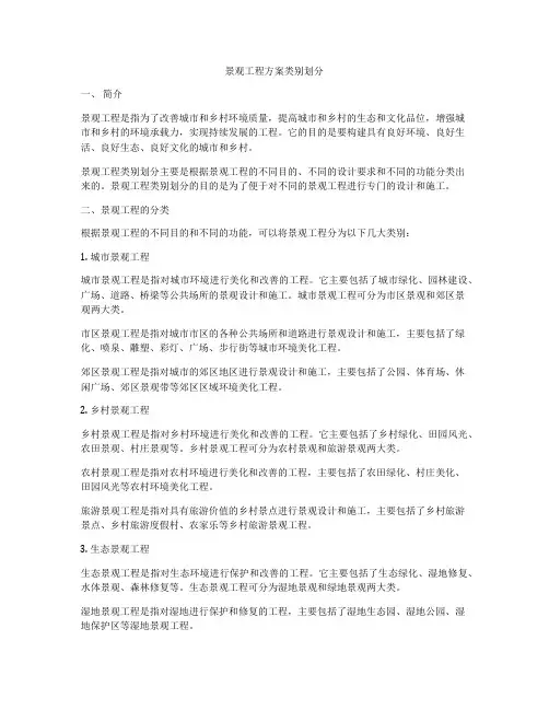 景观工程方案类别划分