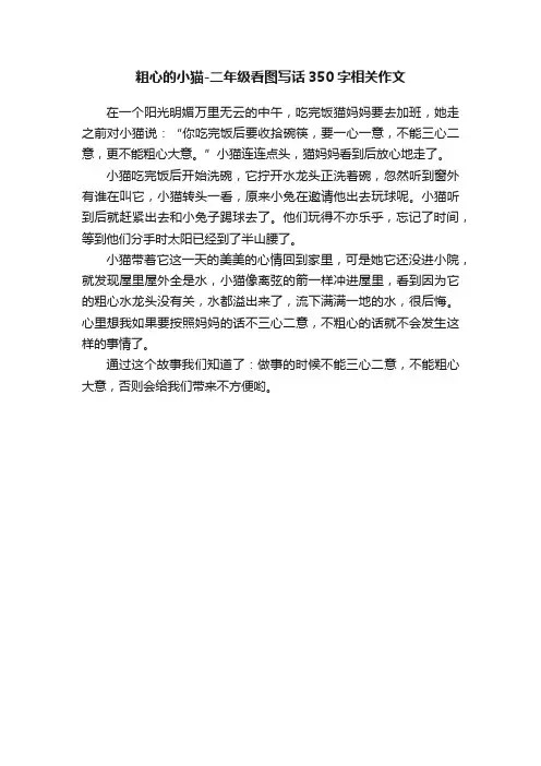 粗心的小猫-二年级看图写话350字相关作文