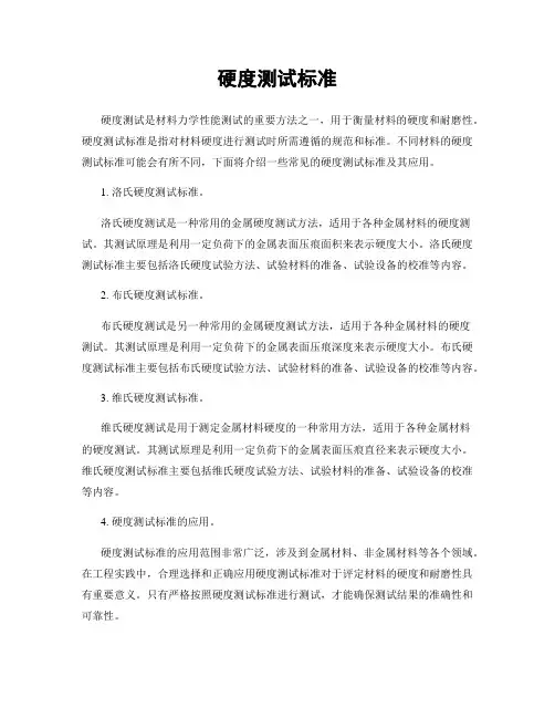硬度测试标准
