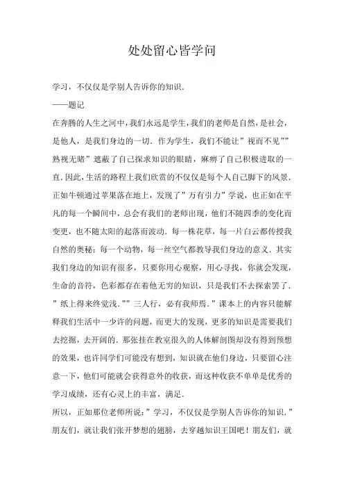 初三话题处处留心皆学问