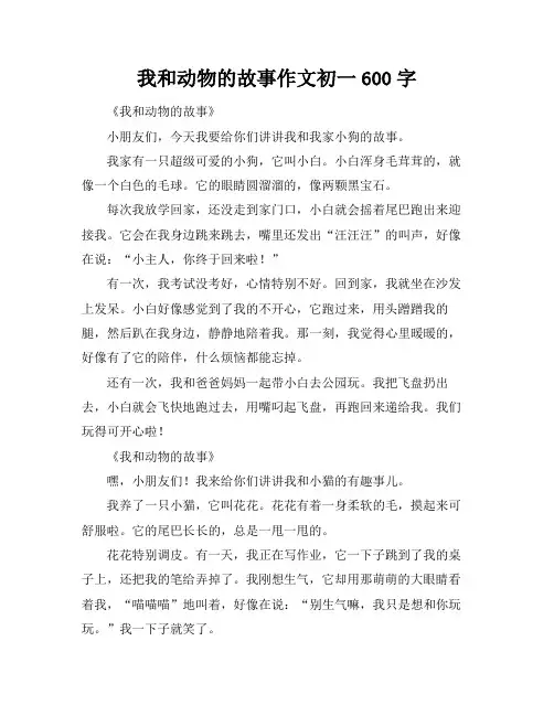 我和动物的故事作文初一600字