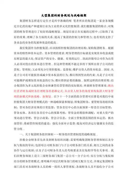 中南集团财务战略规划