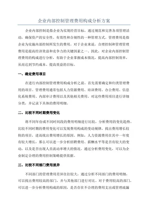 企业内部控制管理费用构成分析方案
