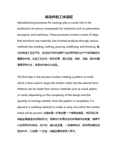 铸造件的工序流程