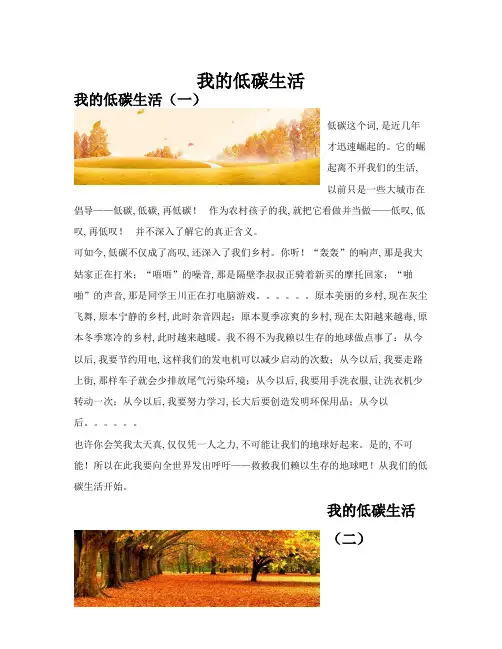 我的低碳生活(共10篇)