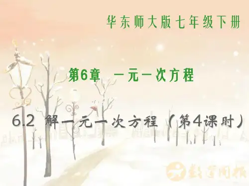 华师大版数学七年级下册第6章《解一元一次方程4》优课件