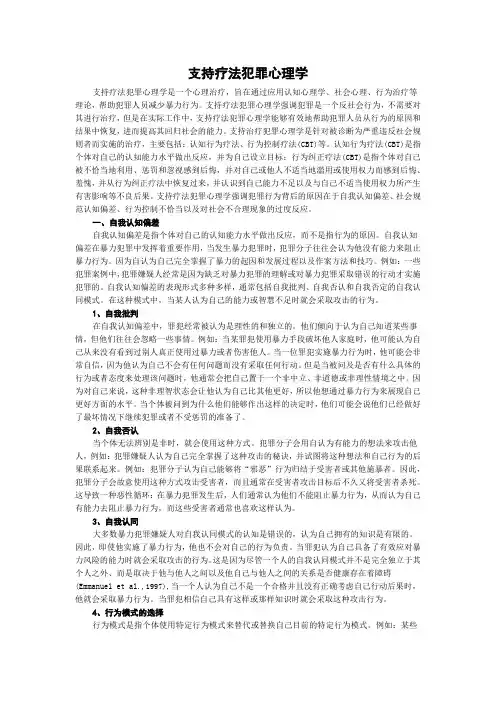 支持疗法犯罪心理学