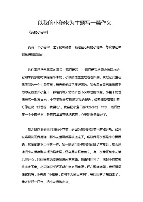 以我的小秘密为主题写一篇作文