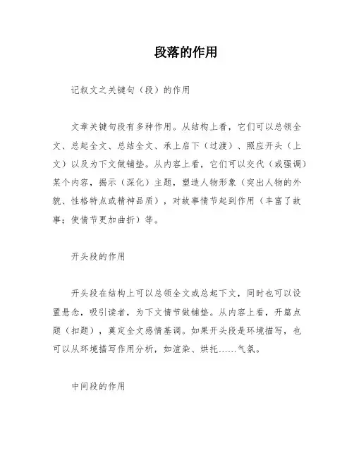 段落的作用
