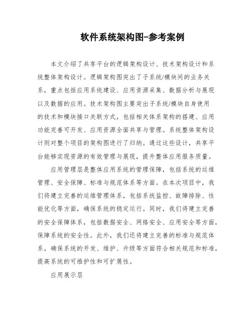 软件系统架构图-参考案例